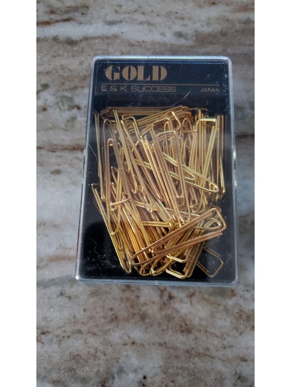 Vintage E&K Success Gold Tone Paper Clips Made in Japan